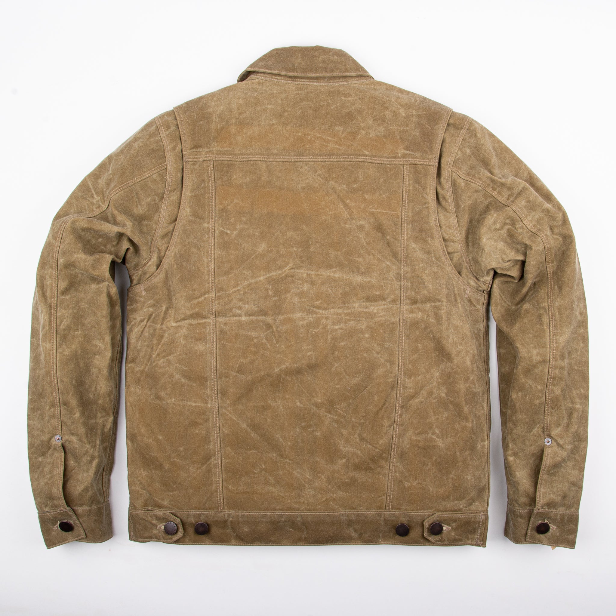 Riders Jacket Waxed Canvas Tobacco Green Interior