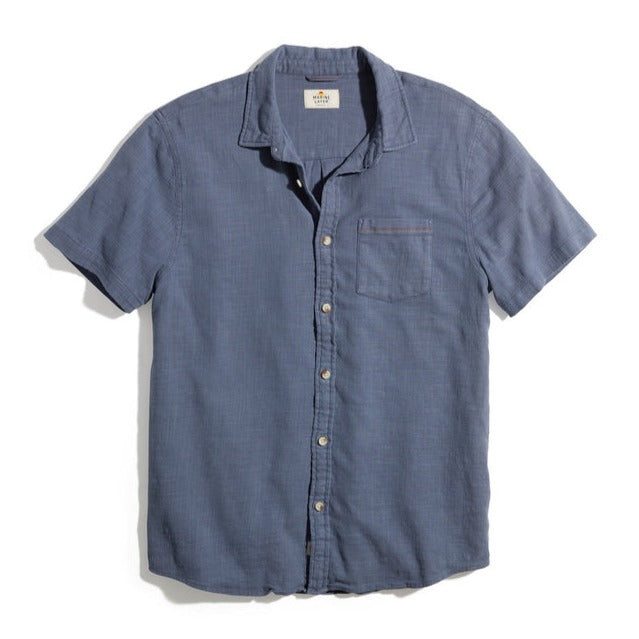 Short Sleeve Stretch Selvage Shirt in Vintage Indigo