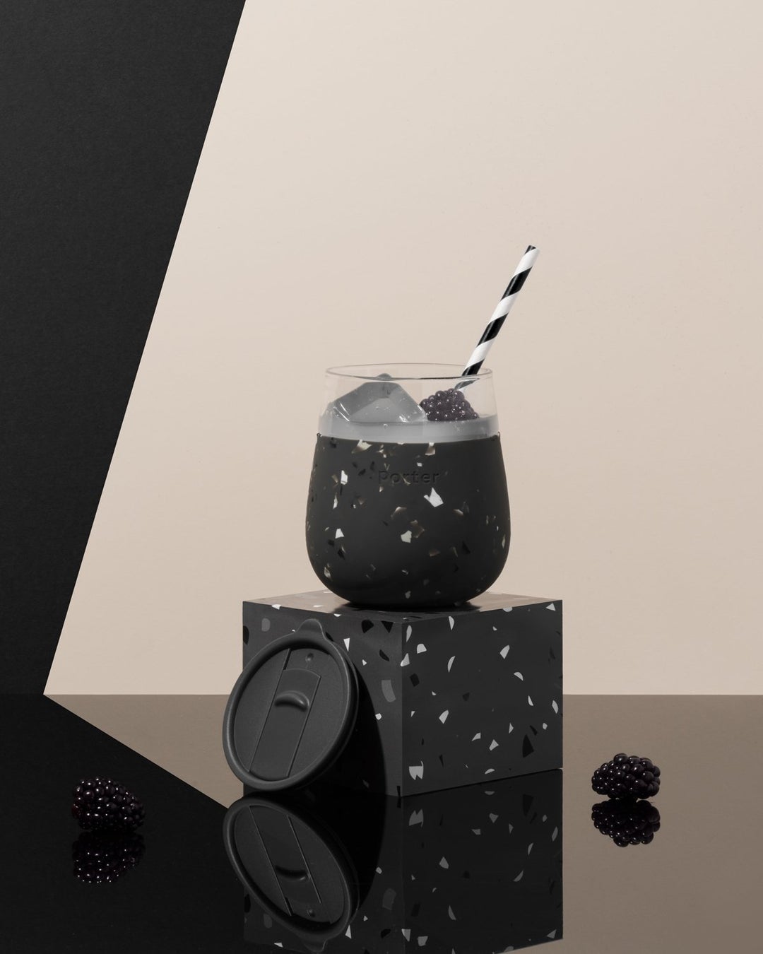 Porter Glass - Charcoal Terrazzo