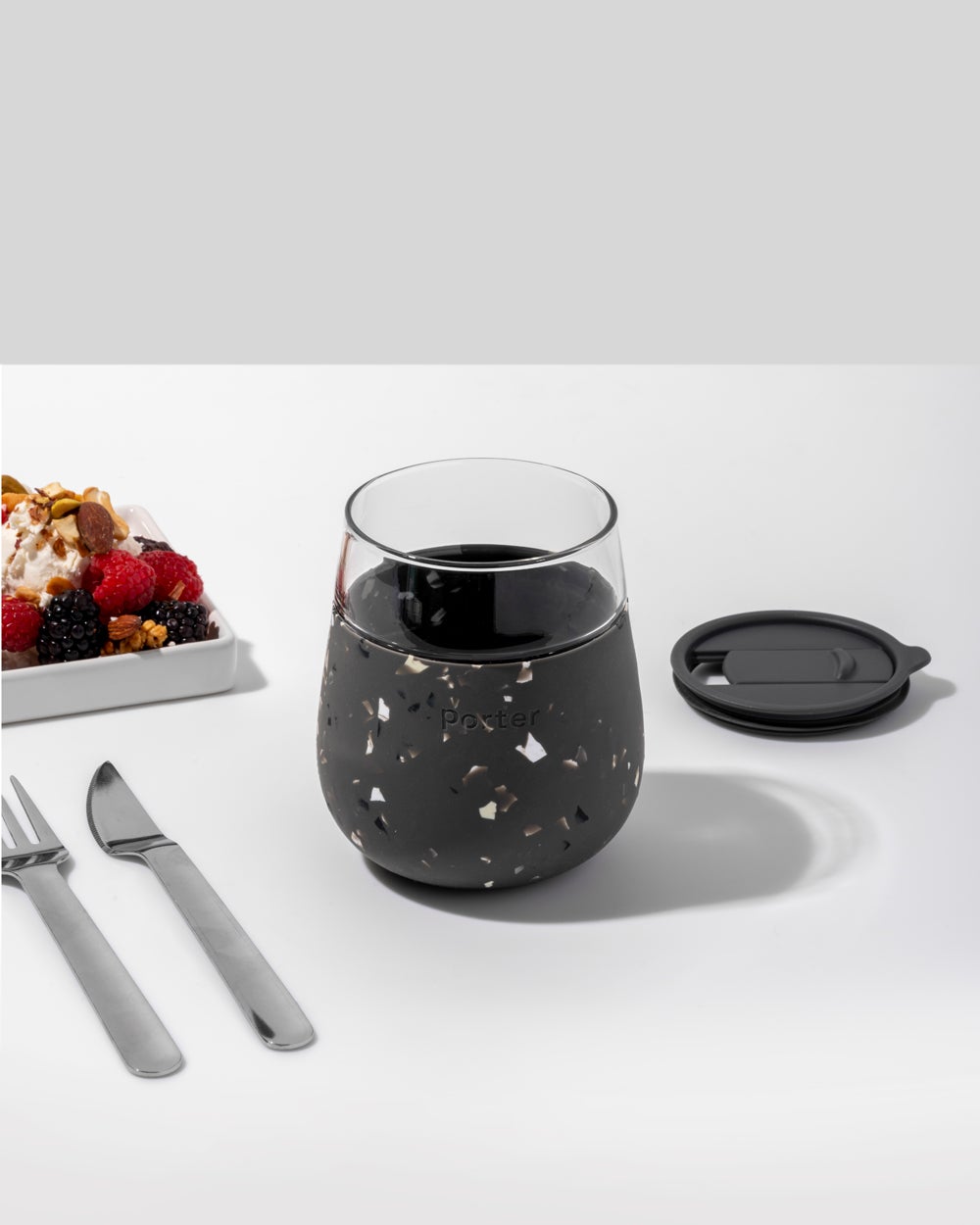 Porter Glass - Charcoal Terrazzo