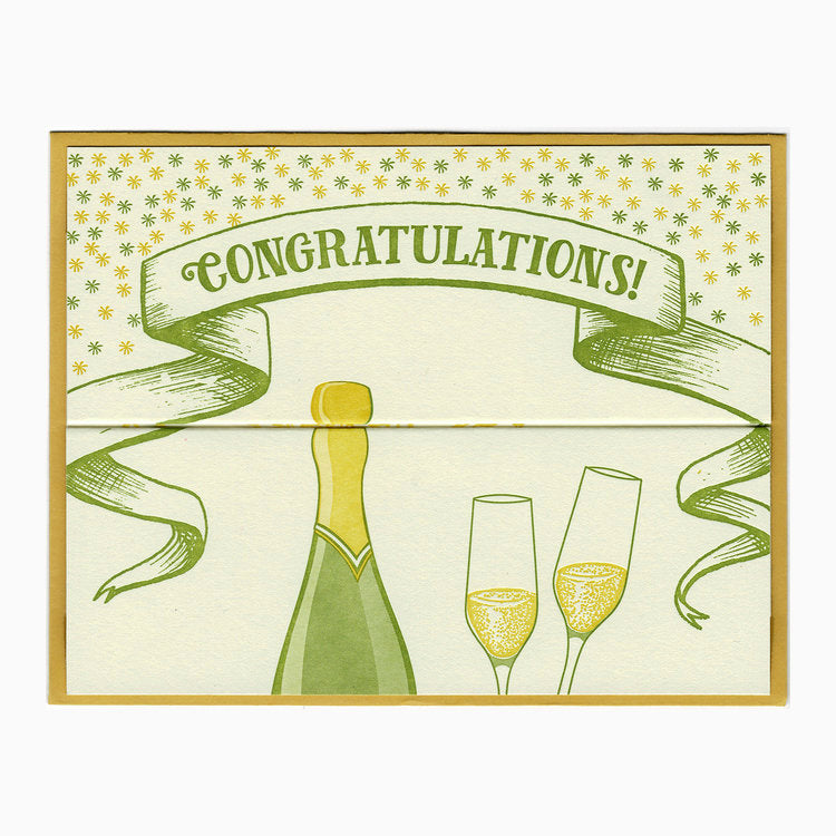 champagne congratulations fold out card