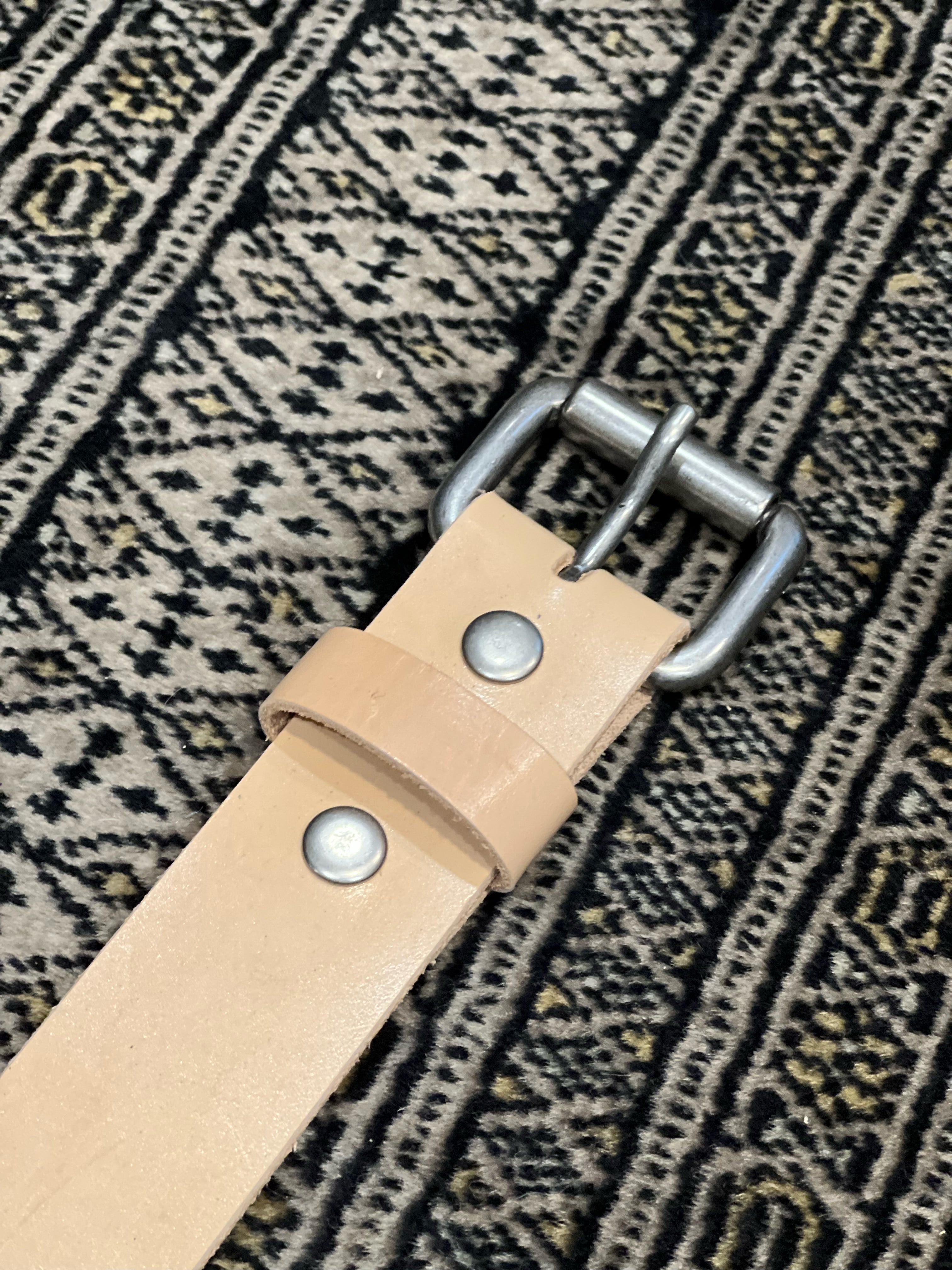 Raw Leather Natural Veg Belt