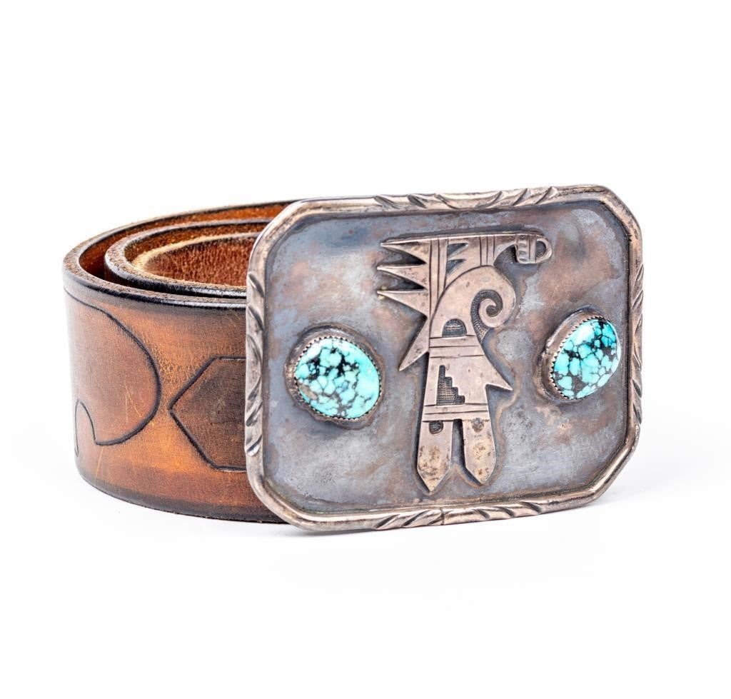 Vintage Sterling and Turquoise Belt / Buckle
