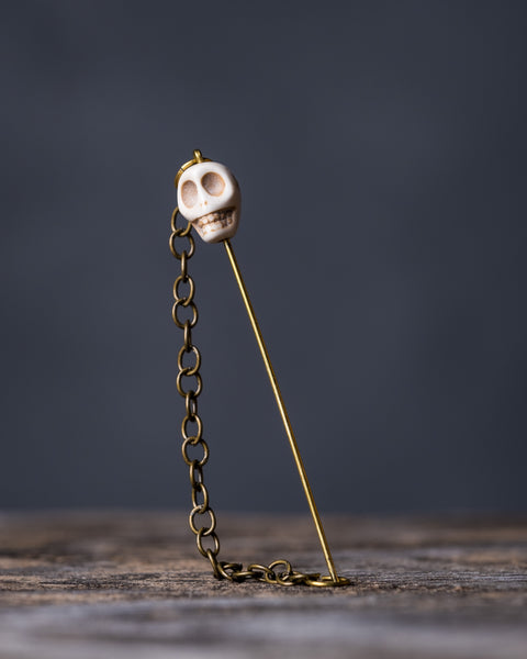 Stone Voodoo Hat Pin - Bone