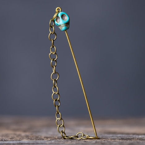 Stone Voodoo Hat Pin - Turquoise