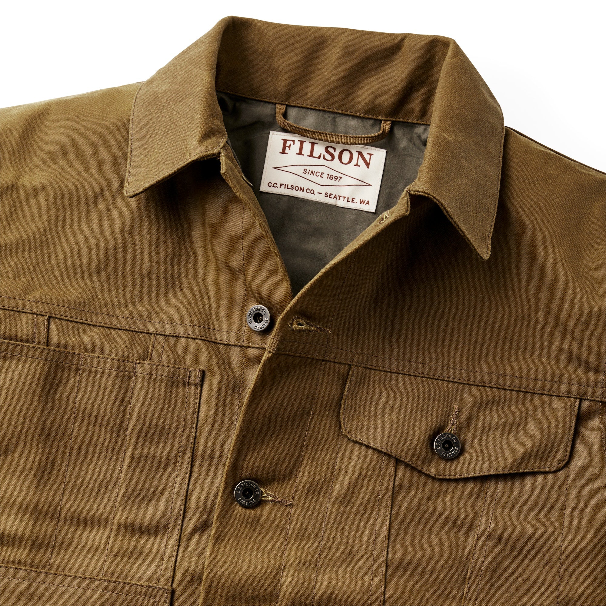 TIN CLOTH SHORT LINED CRUISER JACKET - DARK TAN