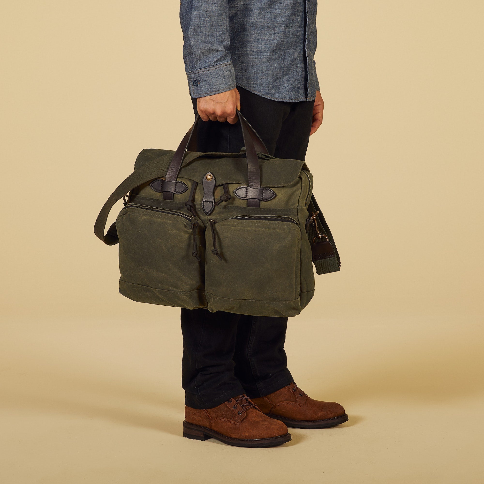 24 HOUR TIN CLOTH BRIEFCASE - OTTER GREEN