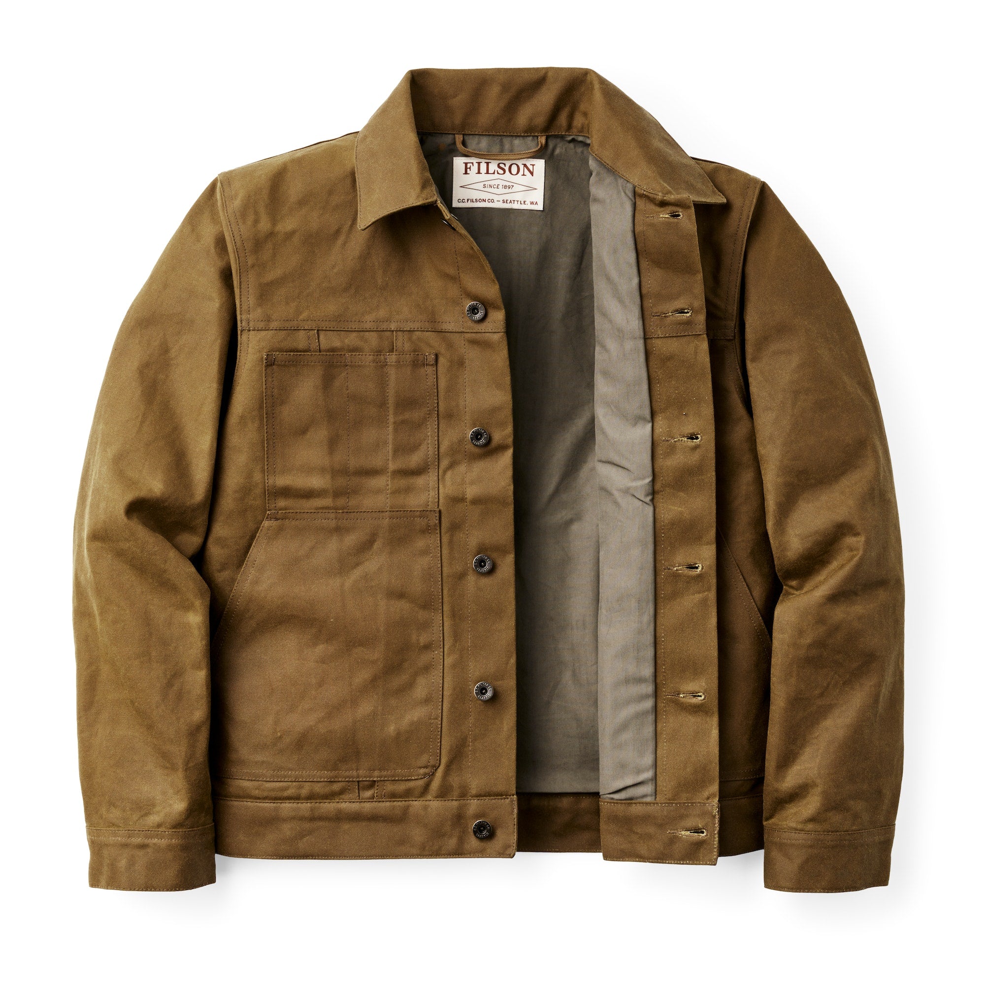 TIN CLOTH SHORT LINED CRUISER JACKET - DARK TAN