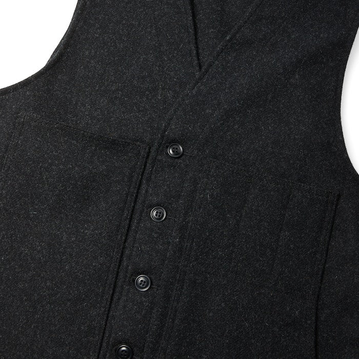 MACKINAW WOOL VEST - BLACK CHARCOAL ROPE