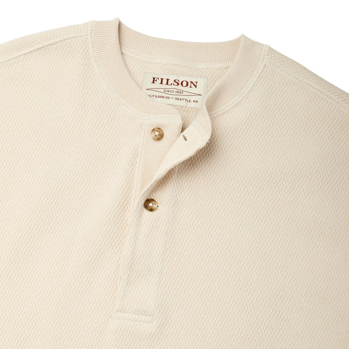 WAFFLE KNIT HENLEY - SAND
