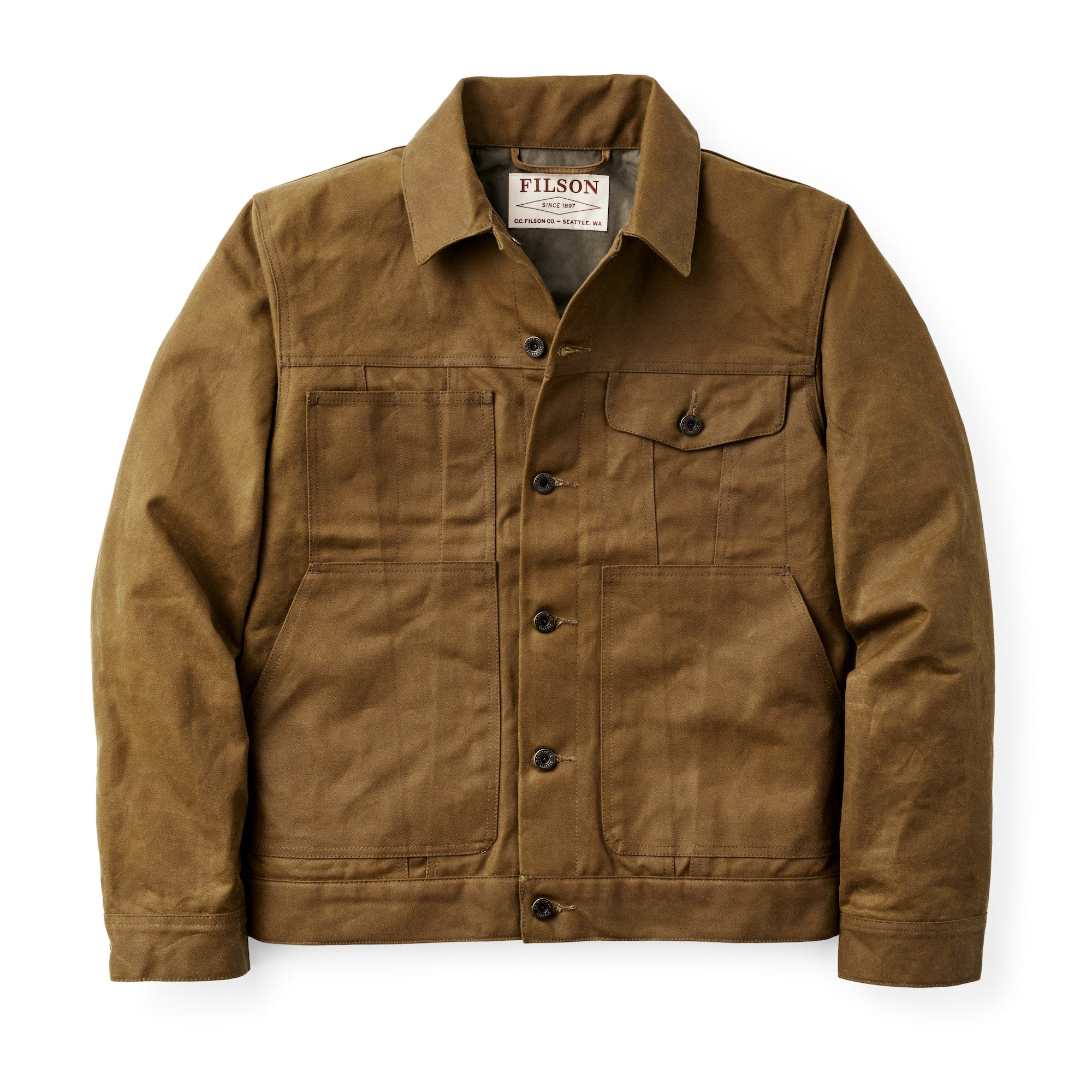 TIN CLOTH SHORT LINED CRUISER JACKET - DARK TAN