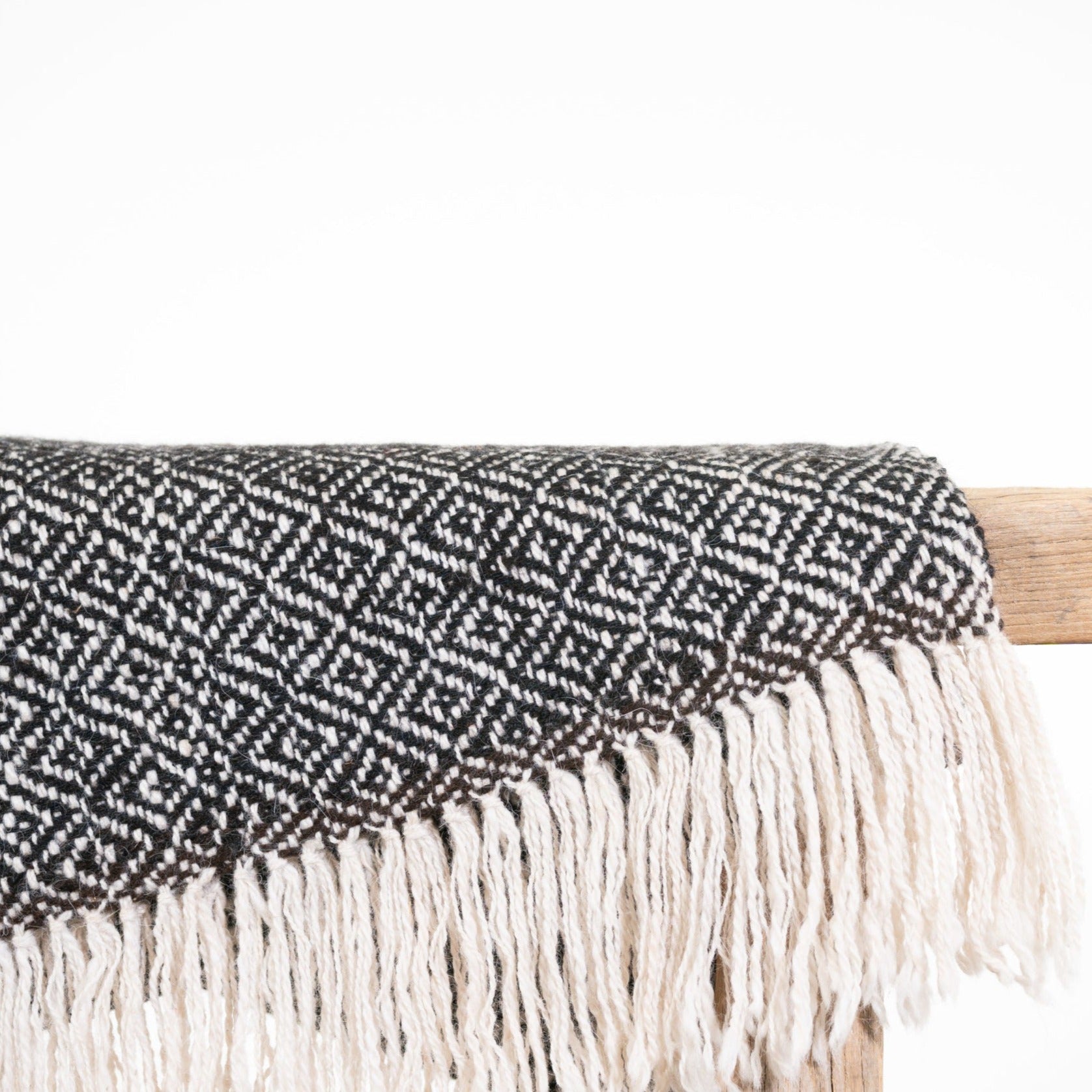 Etnico Llama Throw - Bird's Eye Black/White