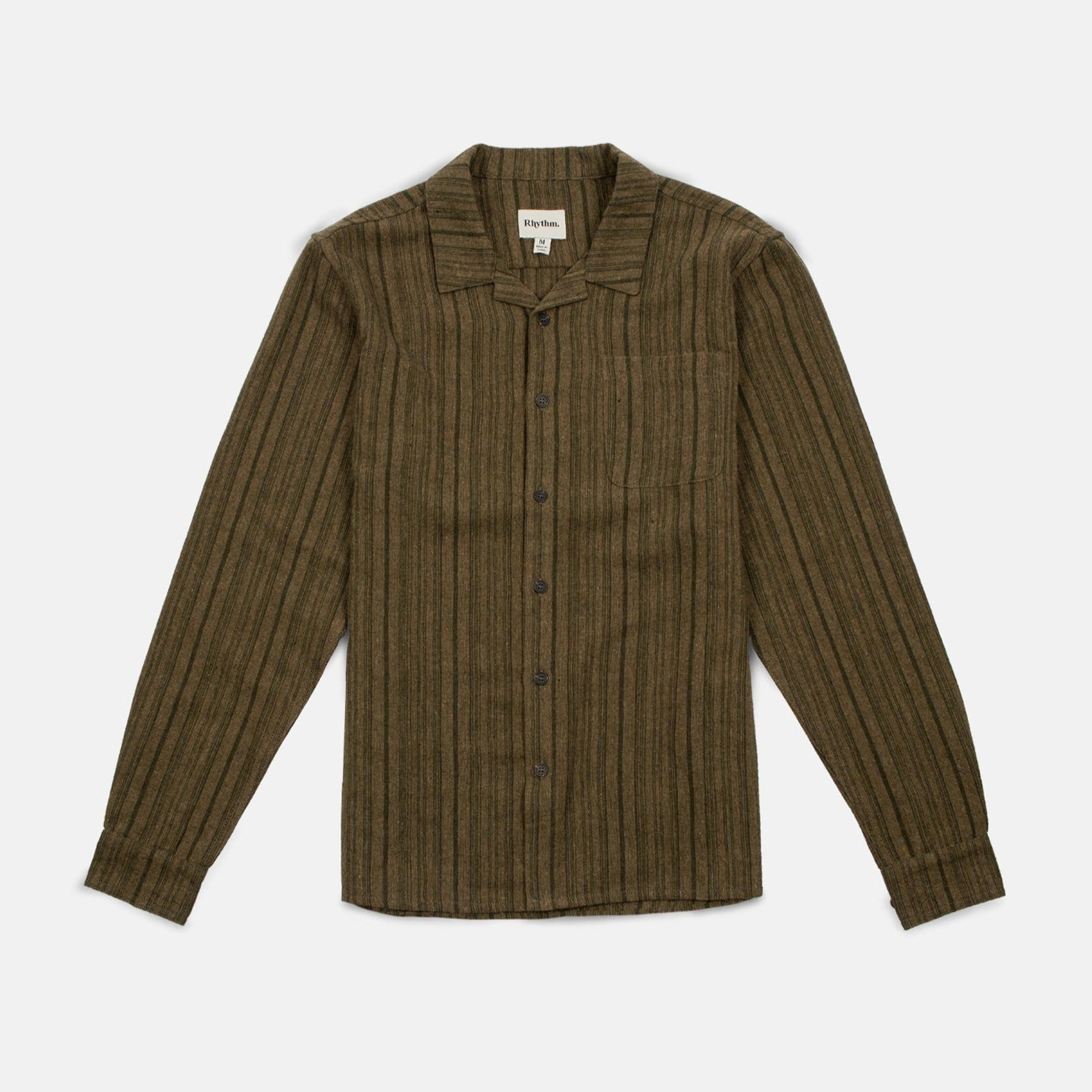 Striped LS Flannel - Olive