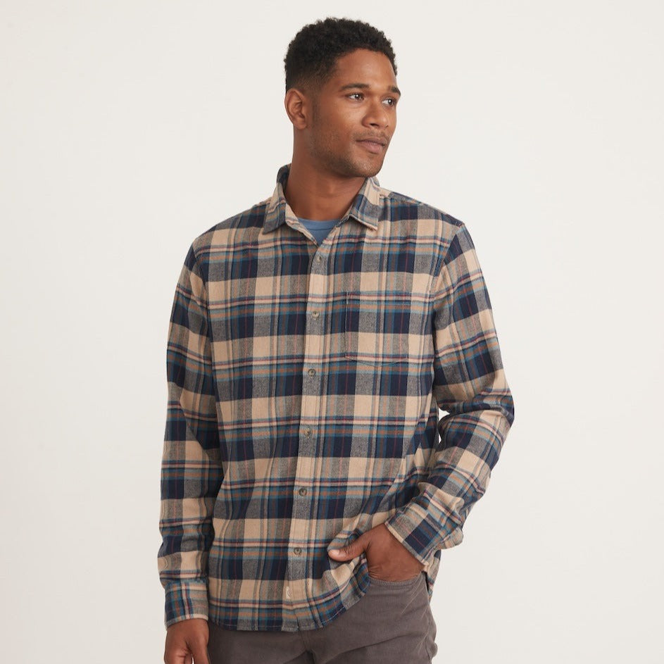 CLASSIC FIT LS BALBOA BUTTON DOWN (STRETCH) - OAT PLAID