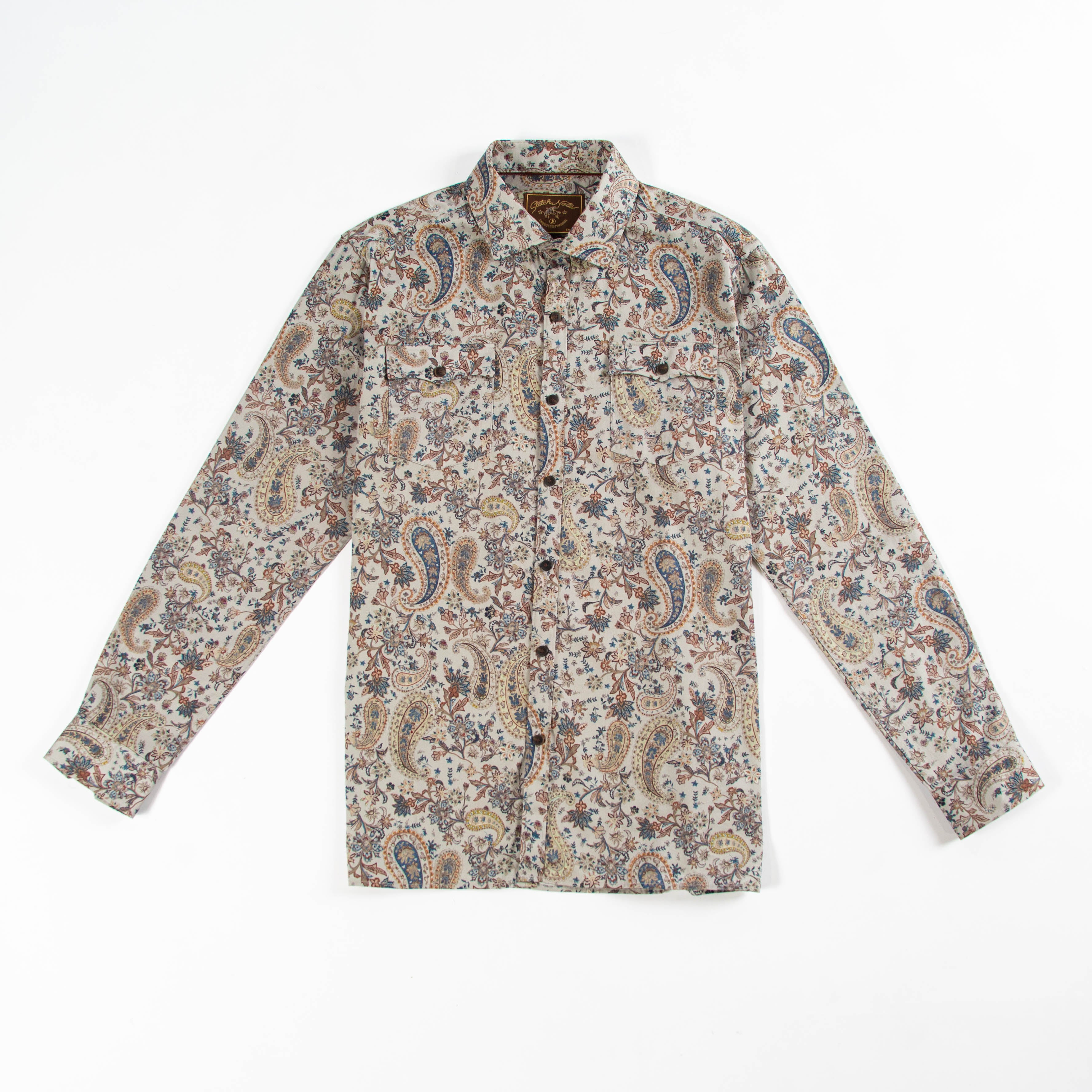 WESTERN WOVEN SHIRT - GREY PAISLEY
